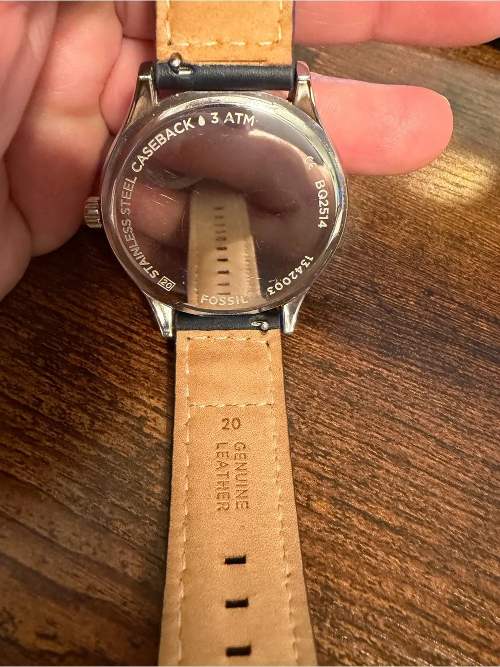 Fossil Tan Leather Strap Watch with Silver Case